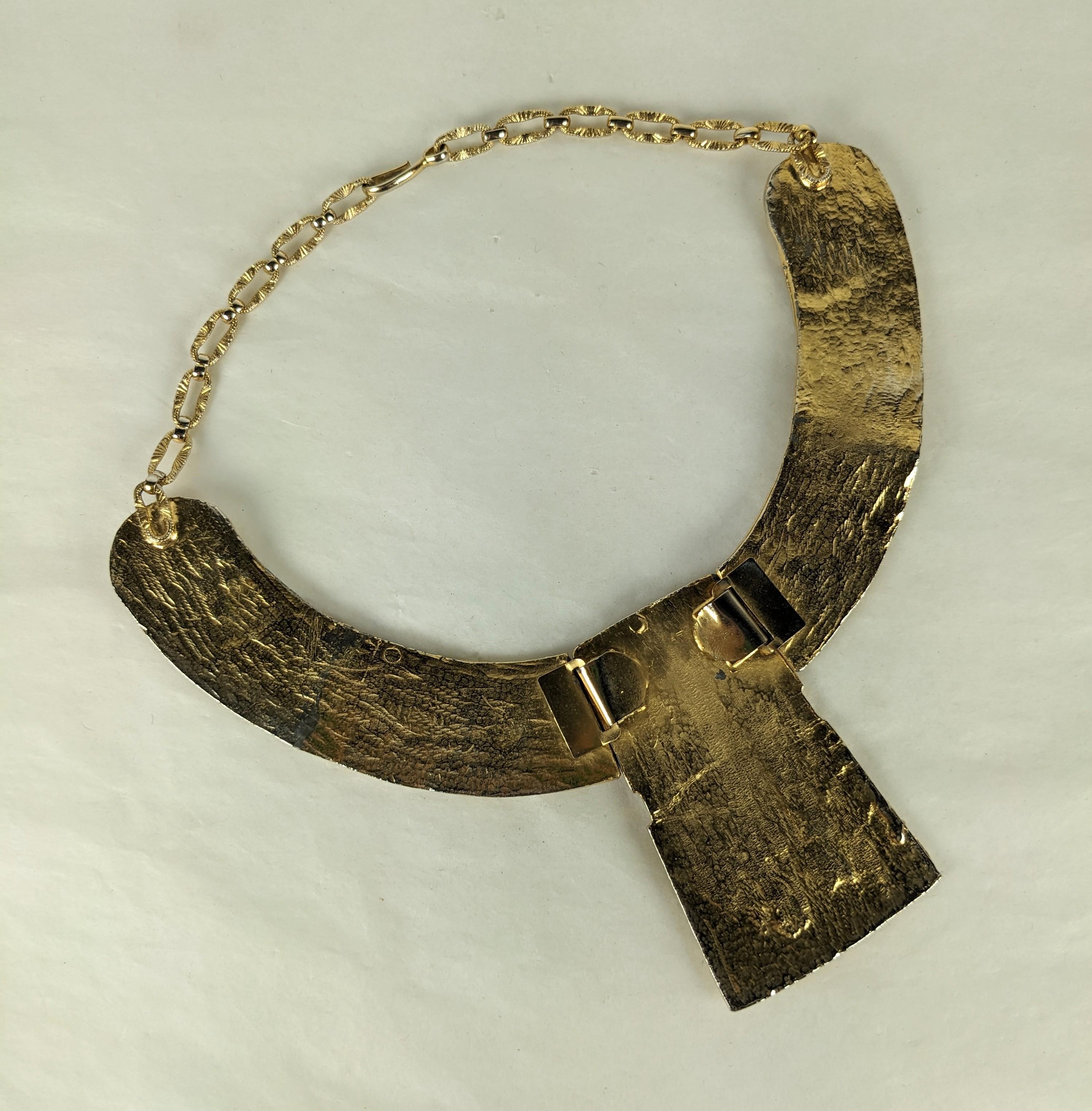 Women's 1960's Gilt Collar, Pre Columbian Designs For Sale
