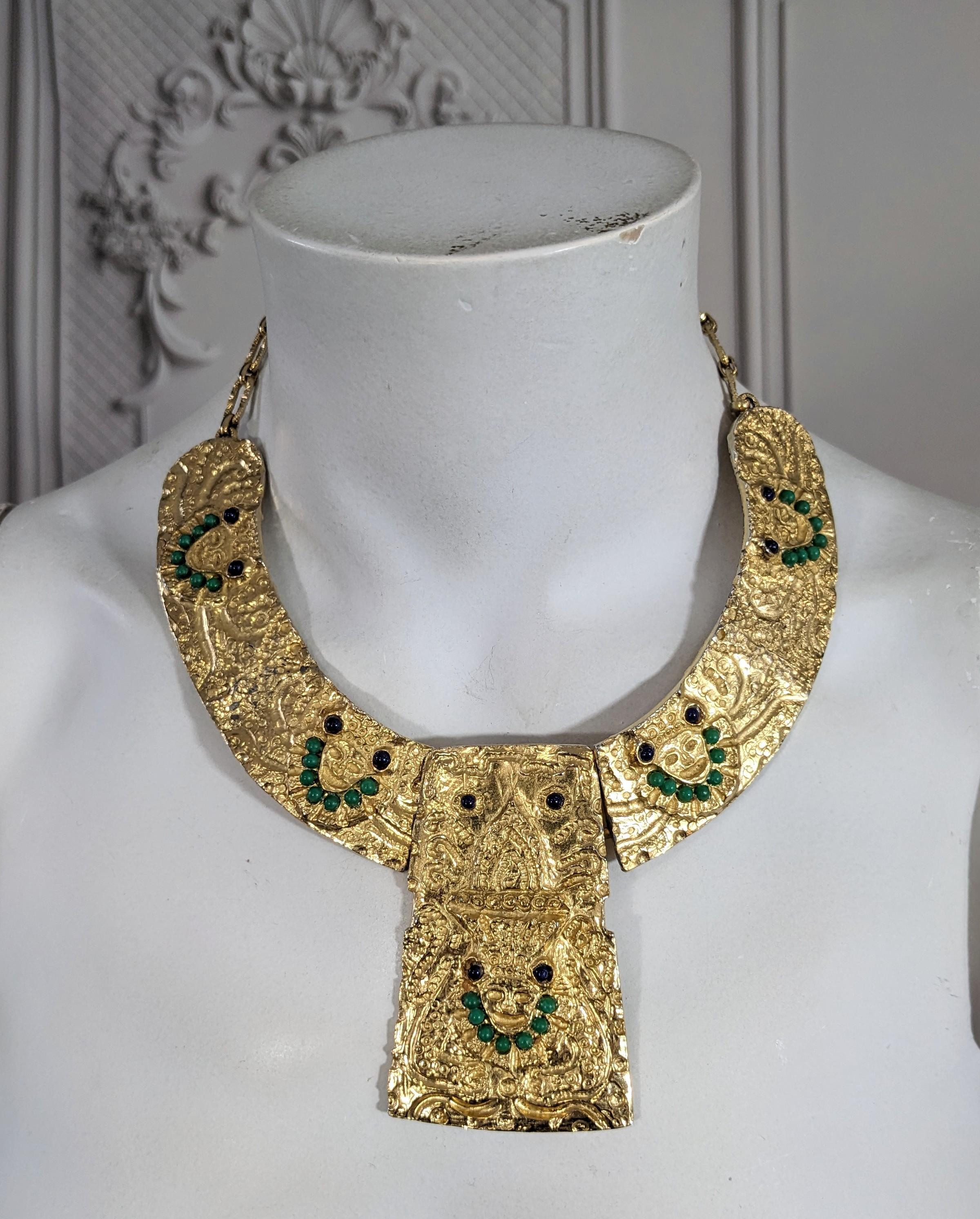 1960's Gilt Collar, Pre Columbian Designs For Sale 1