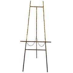 Vintage 1960s Faux Bamboo Gilt  Iron Easel