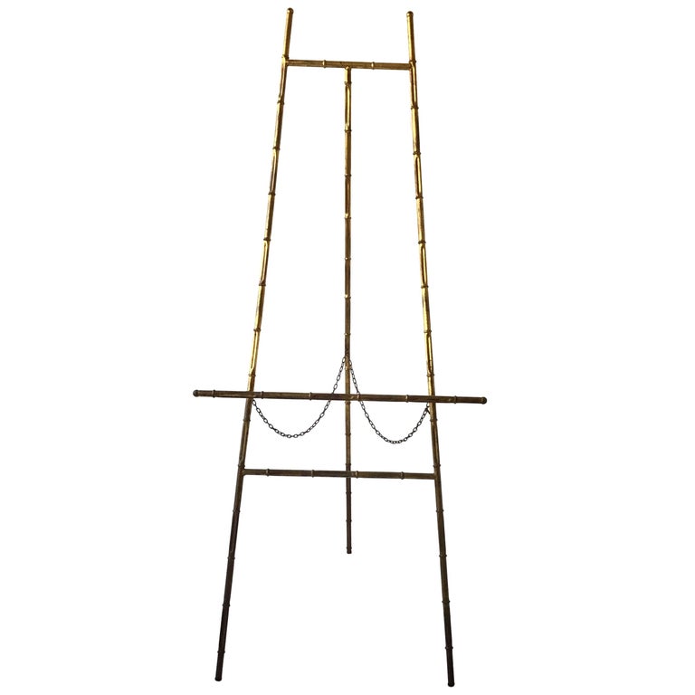 1960s Faux Bamboo Gilt Iron Easel at 1stDibs