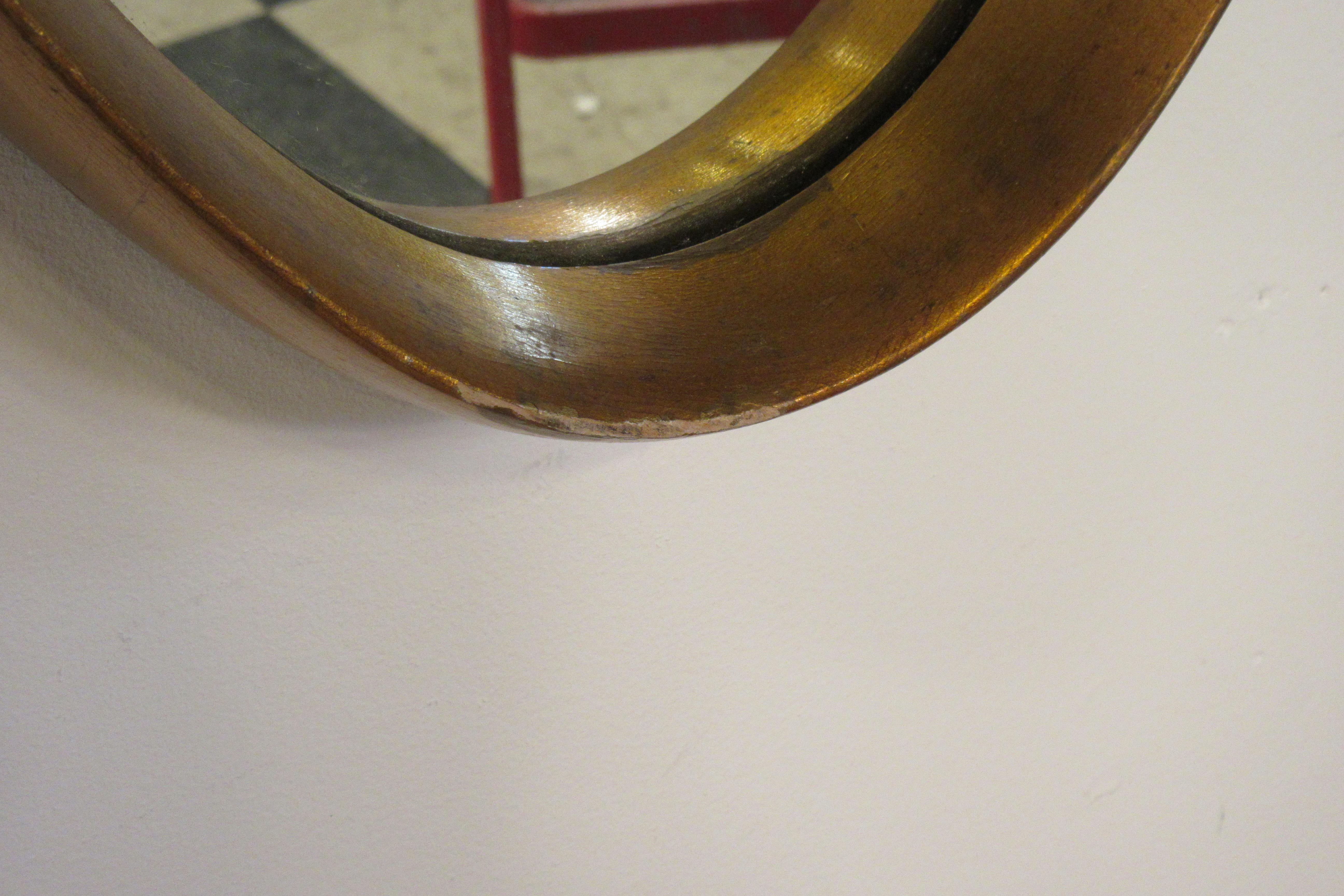 1960s Gilt Oval Intersected Mirror 6