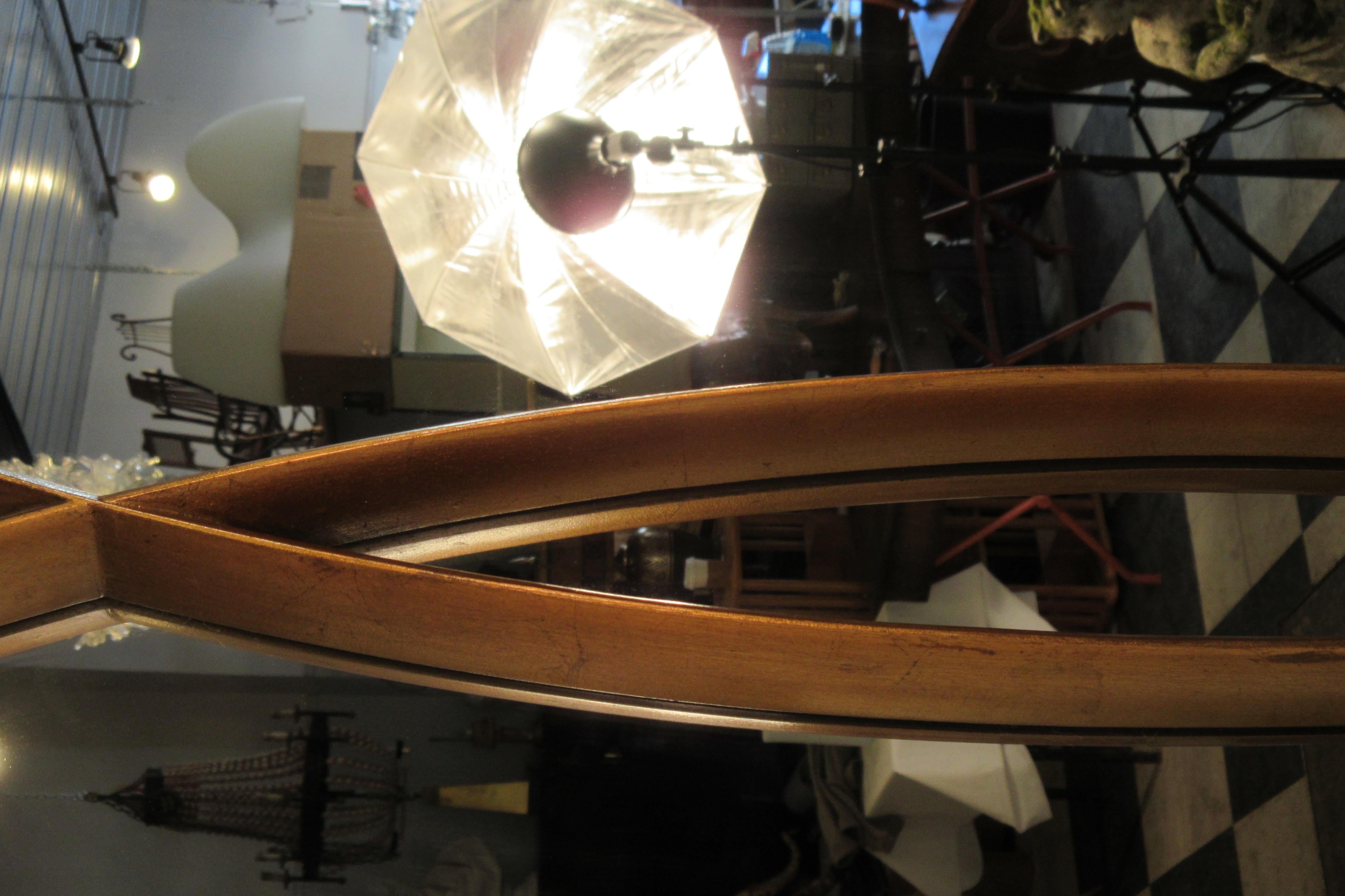 1960s Gilt Oval Intersected Mirror 12