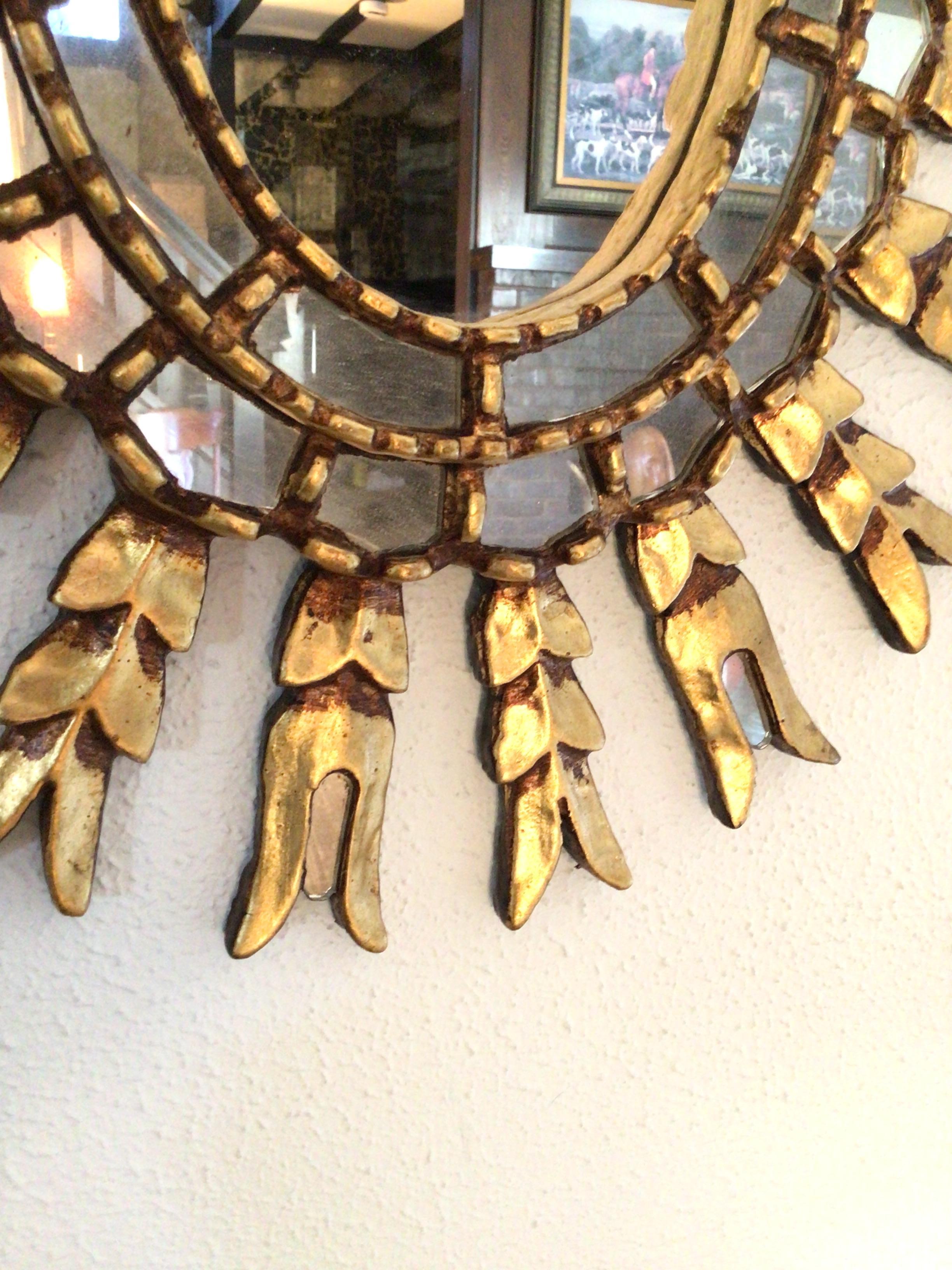 1960s Gilt Starburst Mirror For Sale 1