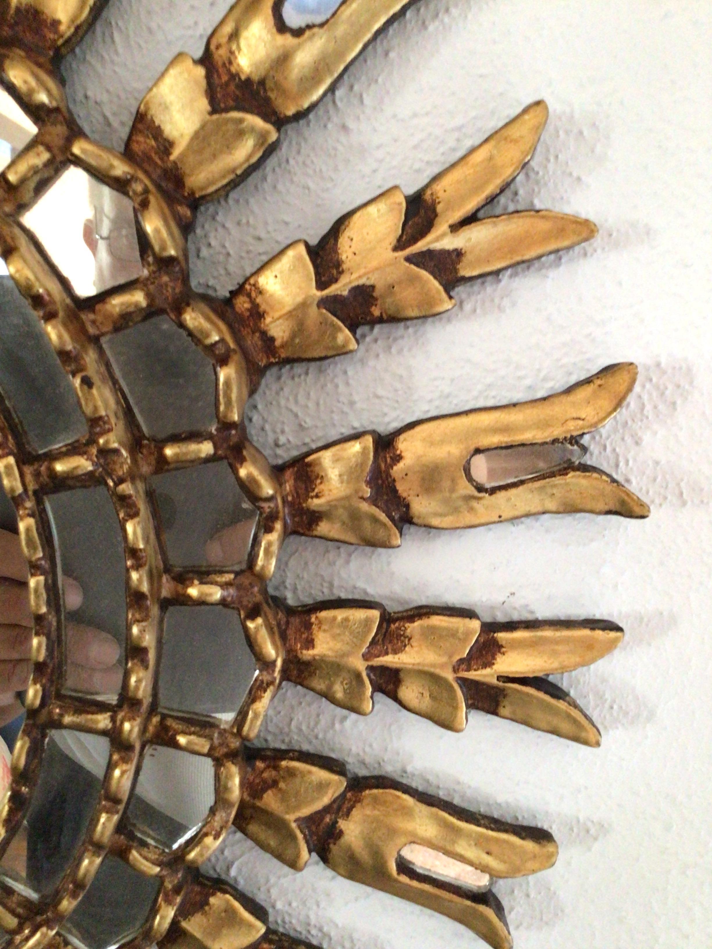 1960s Gilt Starburst Mirror For Sale 2