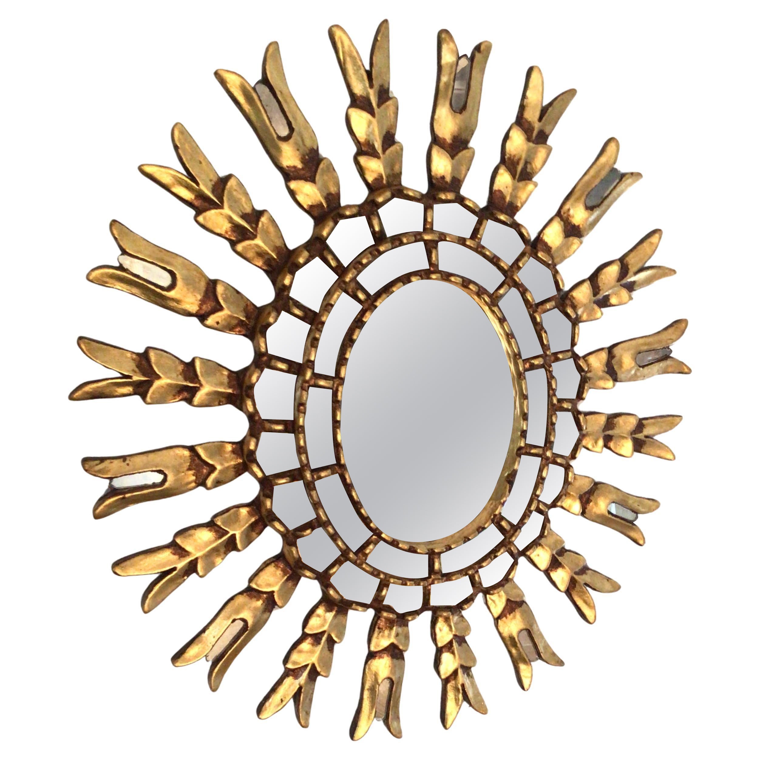 1960s Gilt Starburst Mirror For Sale