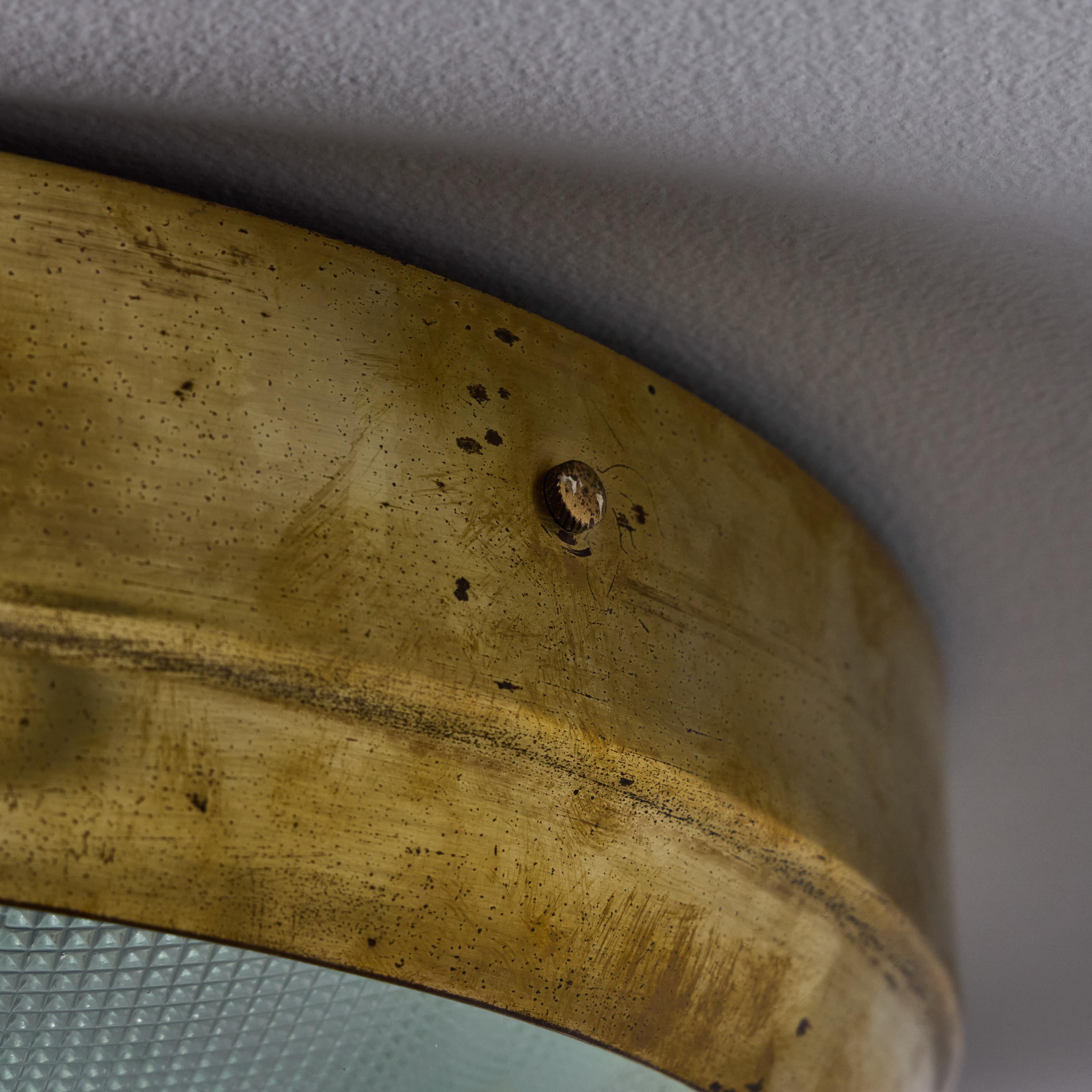 Lámpara de pared o techo de latón y cristal multifacético Gino Paroldo, años 60, para Dino Dei en venta 9