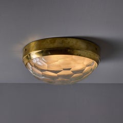 1960s Gino Paroldo Brass & Multifaceted Glass Wall or Ceiling Light for Dino Dei