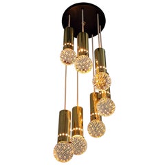 1960s, Gino Sarfatti, Archimede Seguso 7 Bubble Glass Pendant, Italy
