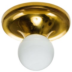 1960s Gino Sarfatti Brass and Glass Wall or Ceiling Lamp