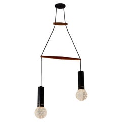 1960s Gino Sarfatti Metal and Seguso Glass Pendant Chandelier for Arteluce