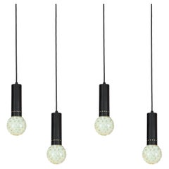 1960s Gino Sarfatti Metal and Seguso Glass Pendants for Arteluce