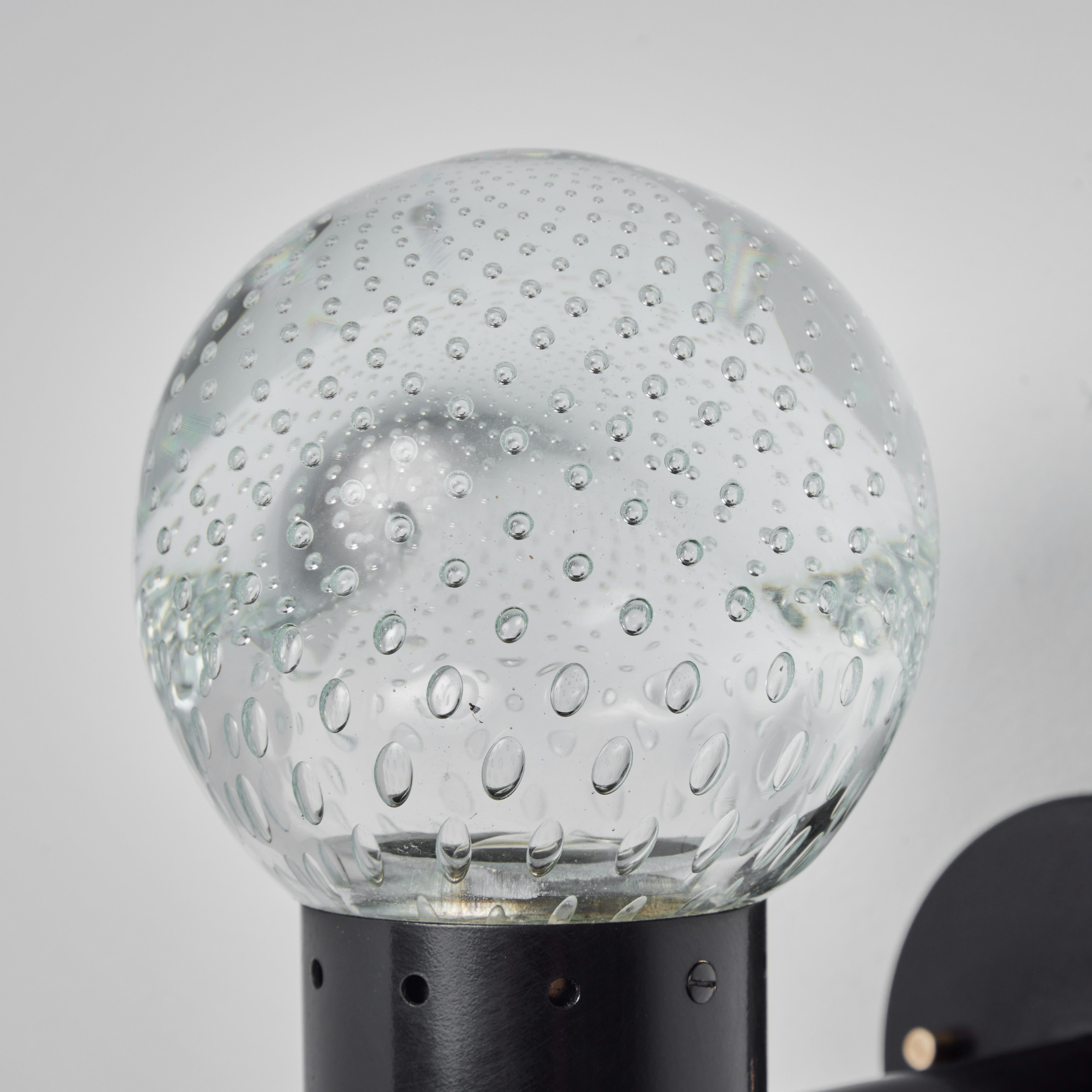 1960s Gino Sarfatti Metal and Seguso Glass Sconce for Arteluce For Sale 1