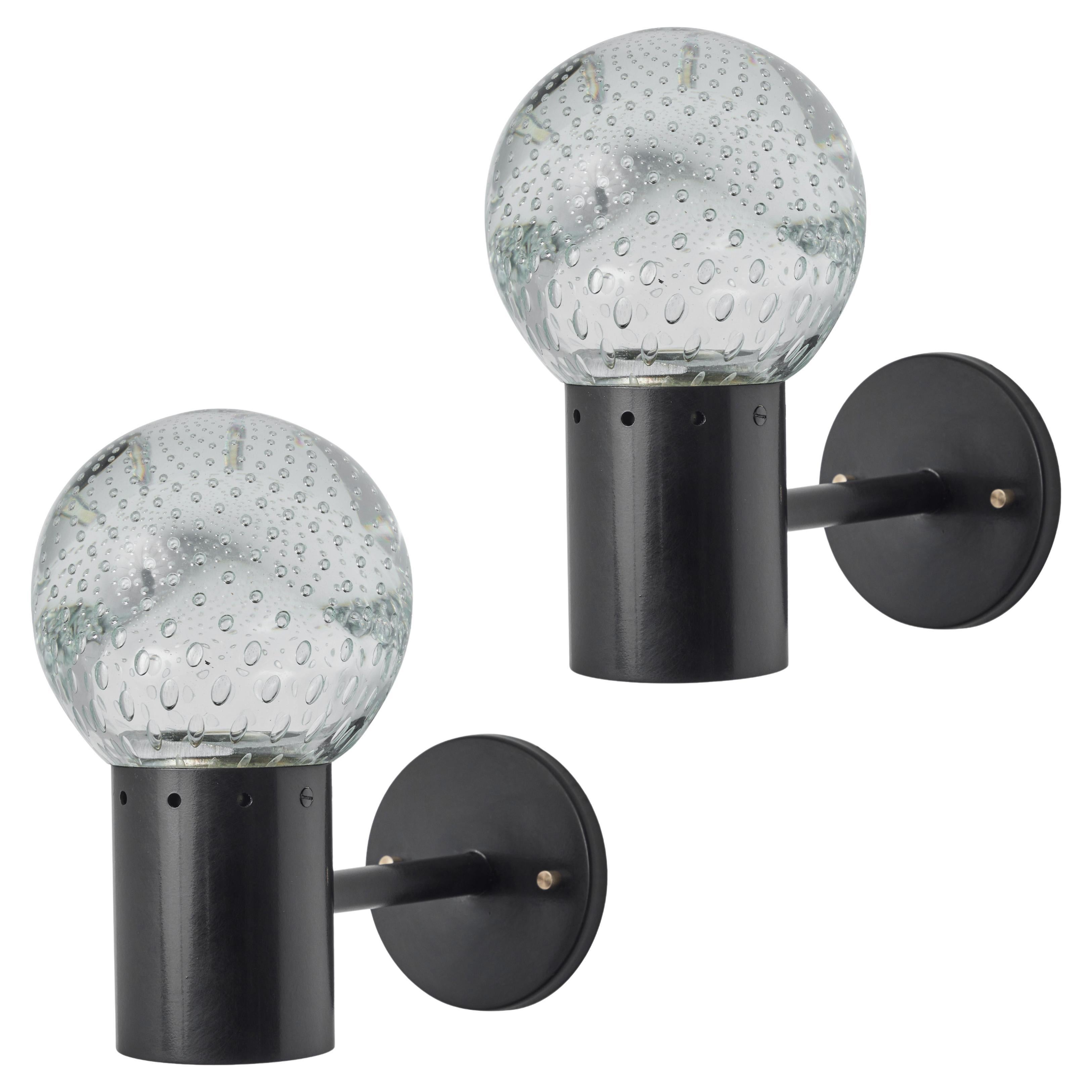 1960s Gino Sarfatti Metal and Seguso Glass Sconce for Arteluce