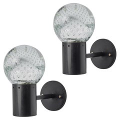 1960s Gino Sarfatti Metal and Seguso Glass Sconce for Arteluce