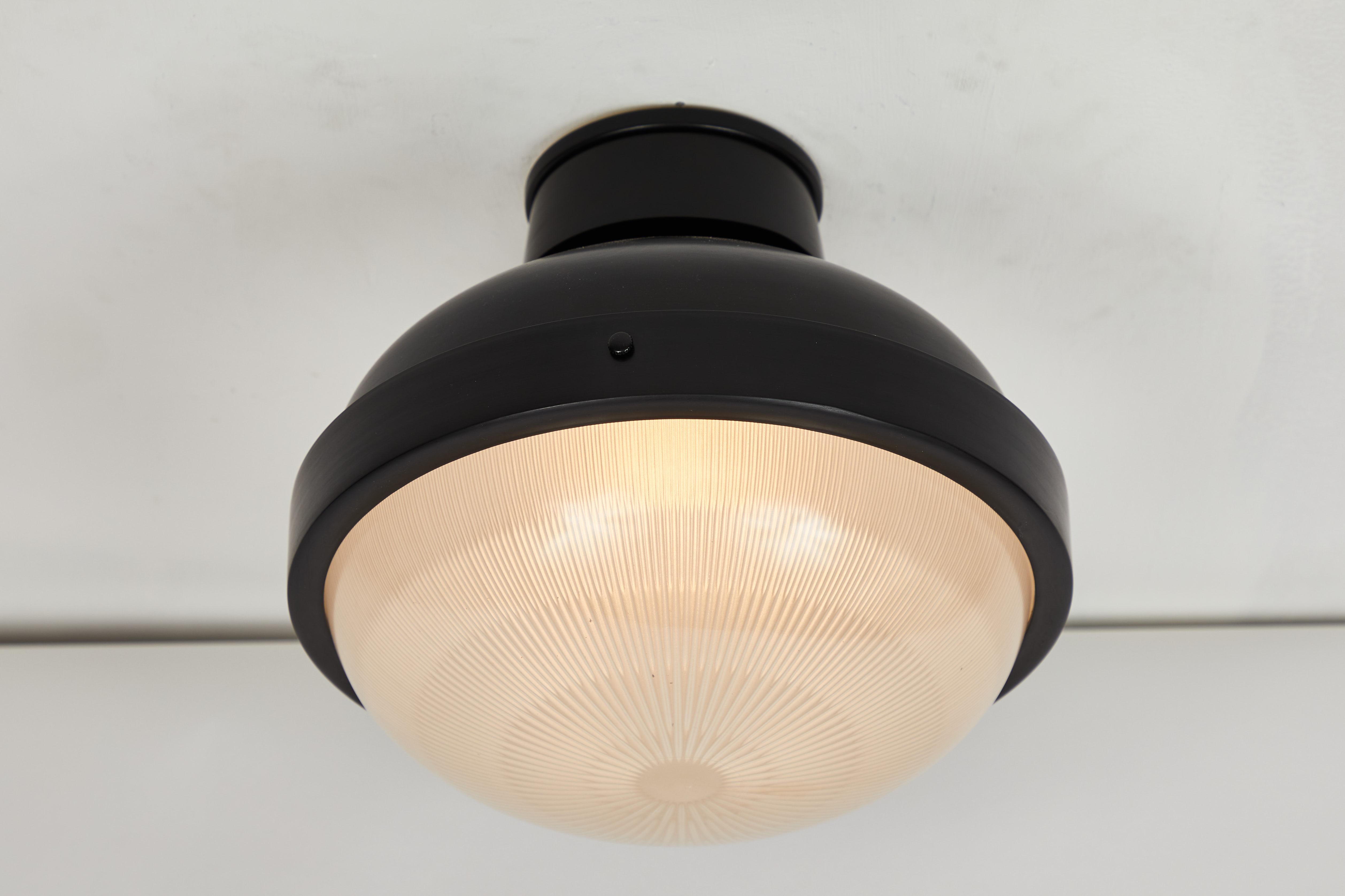 1960s Gino Sarfatti Model 3027/p/g Metal and Glass Ceiling Lamp Arteluce 1