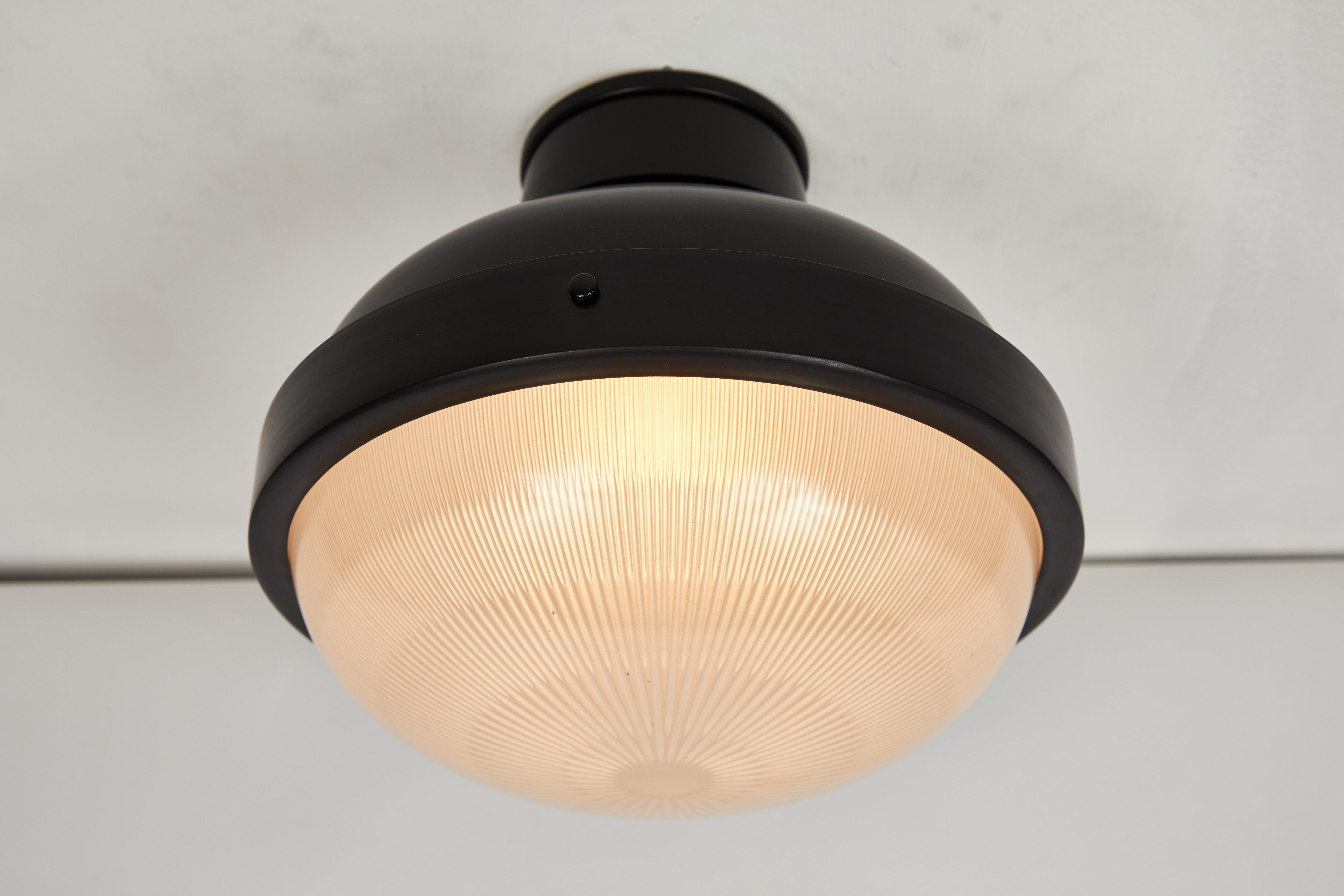 1960s Gino Sarfatti Model 3027/p/g Metal and Glass Ceiling Lamp Arteluce 3