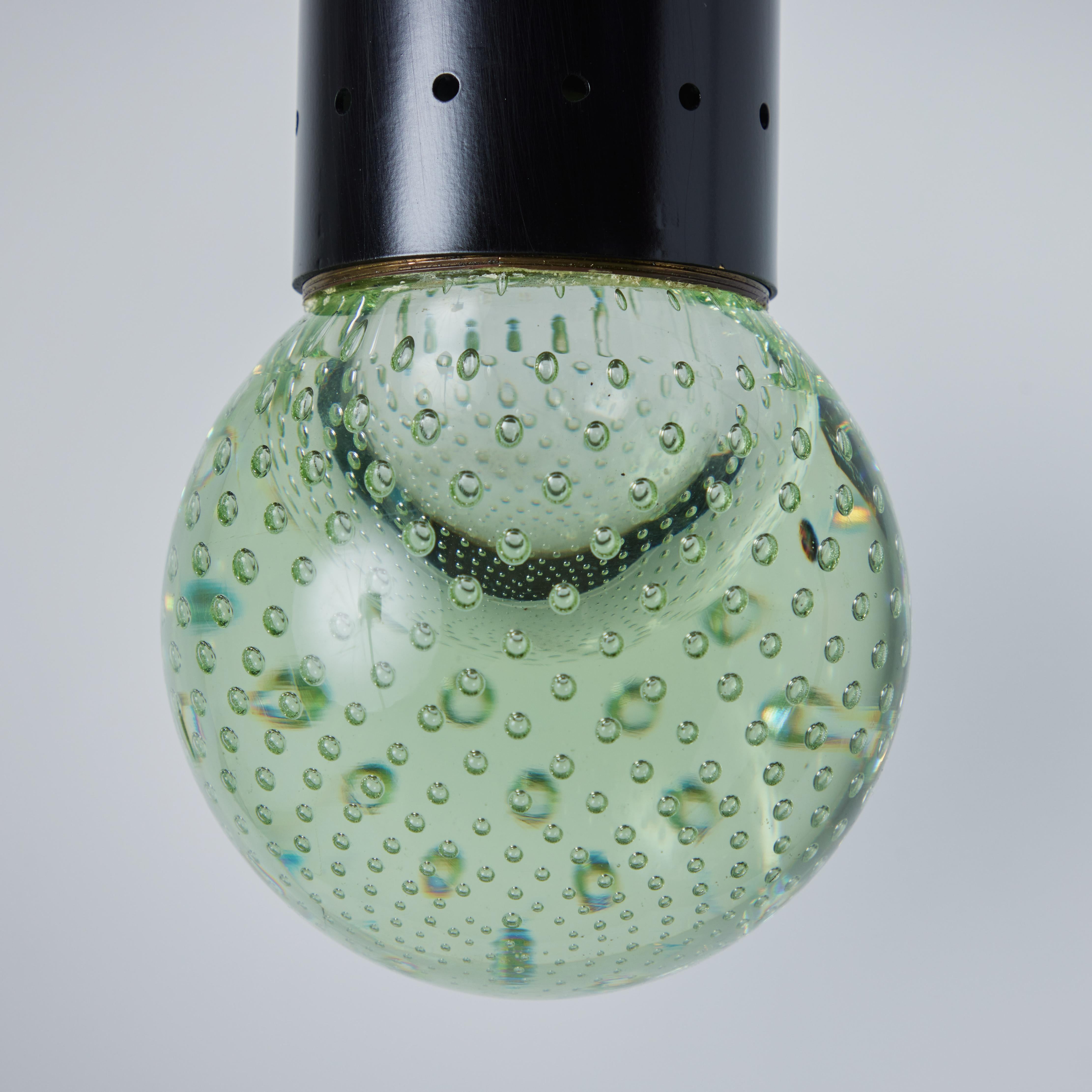1960s Gino Sarfatti Seguso Bubble Glass 3-Pendant Chandelier for Arteluce For Sale 9