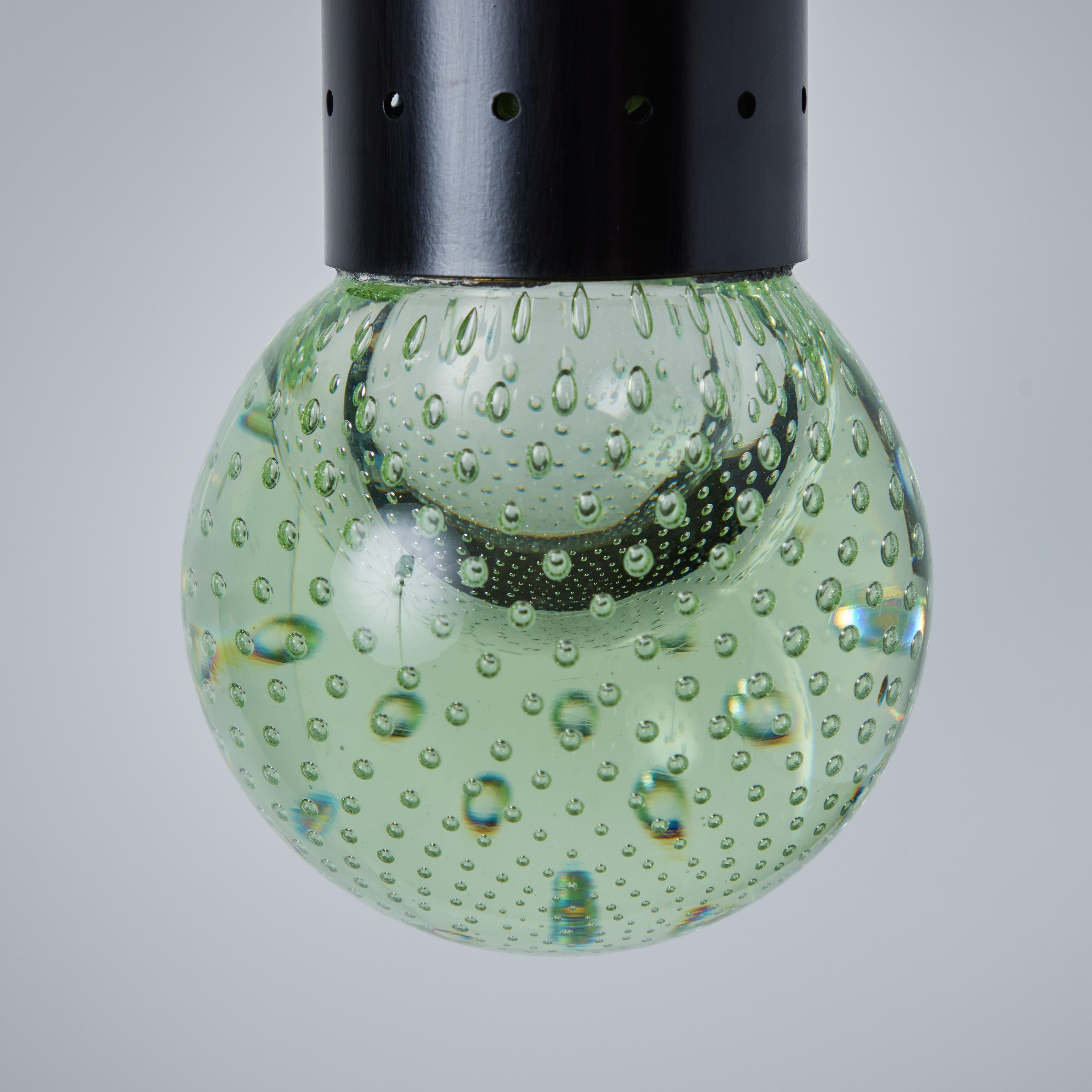 1960s Gino Sarfatti Seguso Bubble Glass 3-Pendant Chandelier for Arteluce For Sale 10