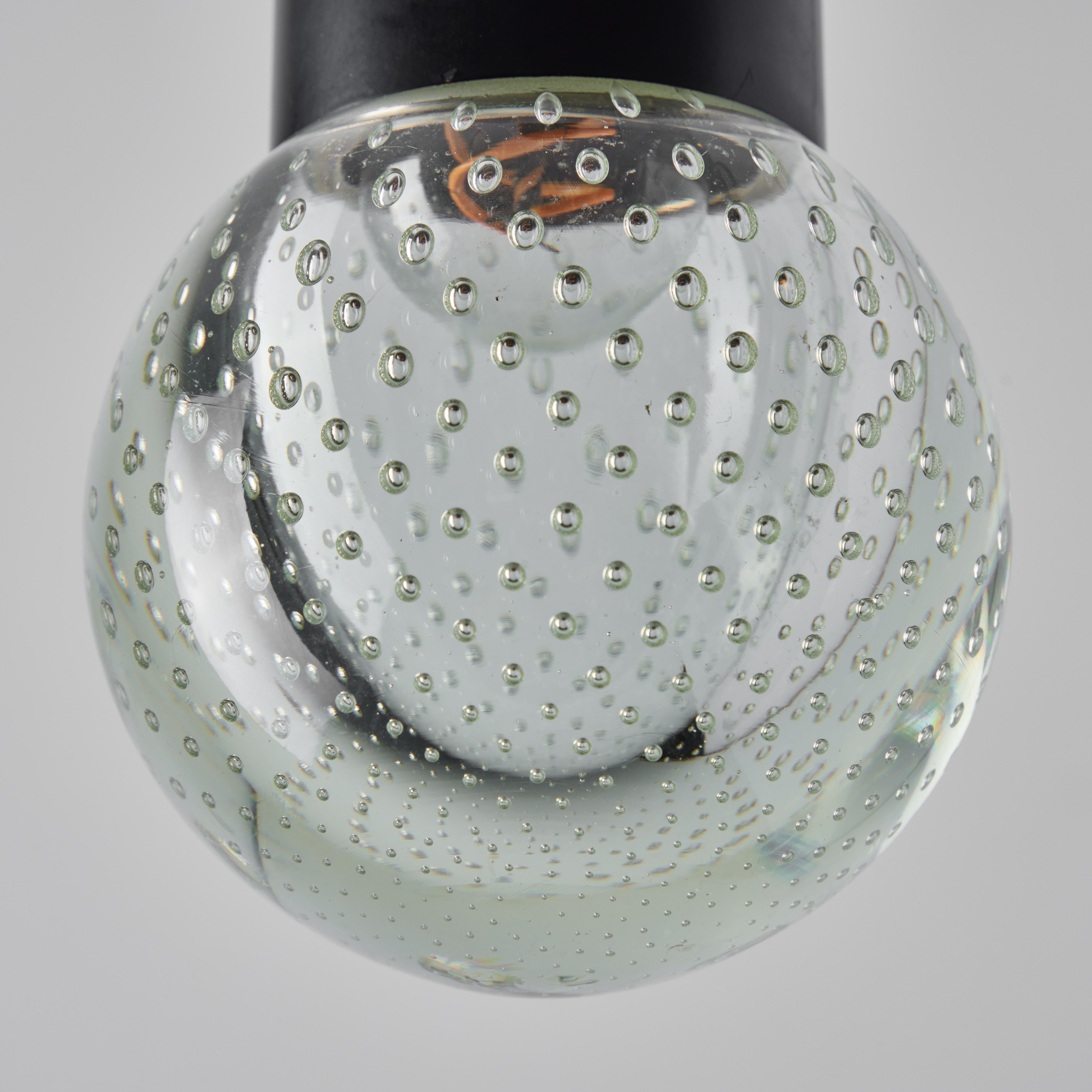 1960s Gino Sarfatti Seguso Bubble Glass Pendant for Arteluce In Good Condition In Glendale, CA