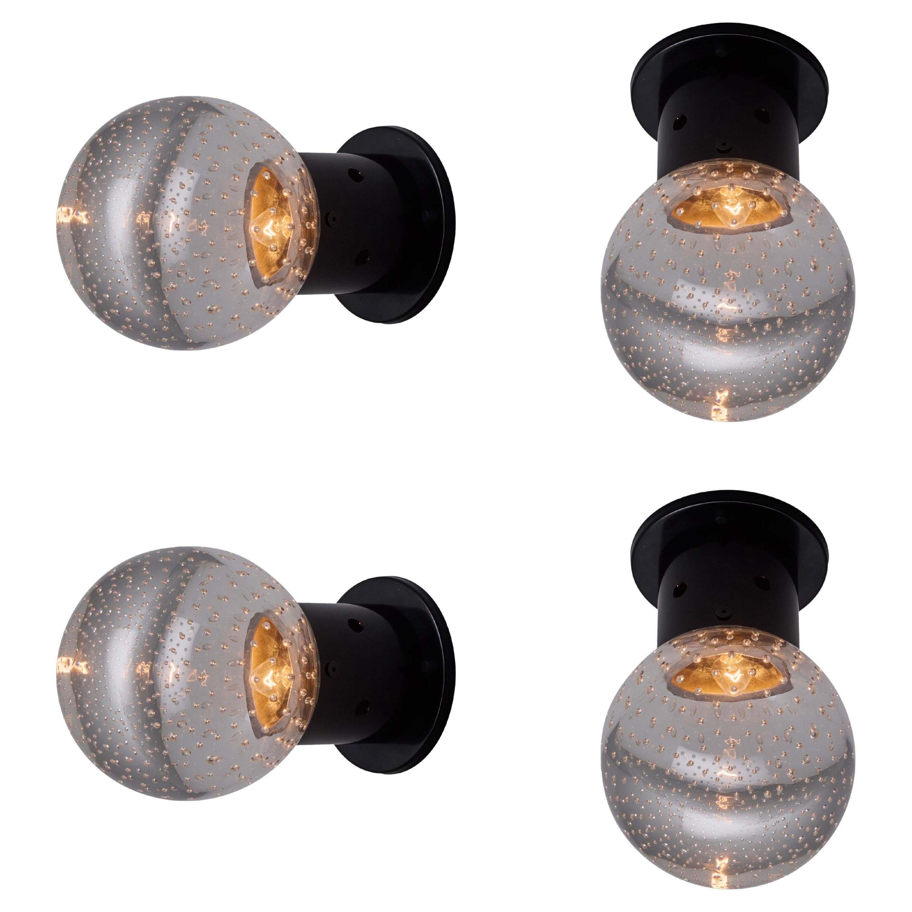 1960er Jahre Gino Sarfatti Seguso Bubble Glass Wand- oder Deckenleuchten für Arteluce im Angebot
