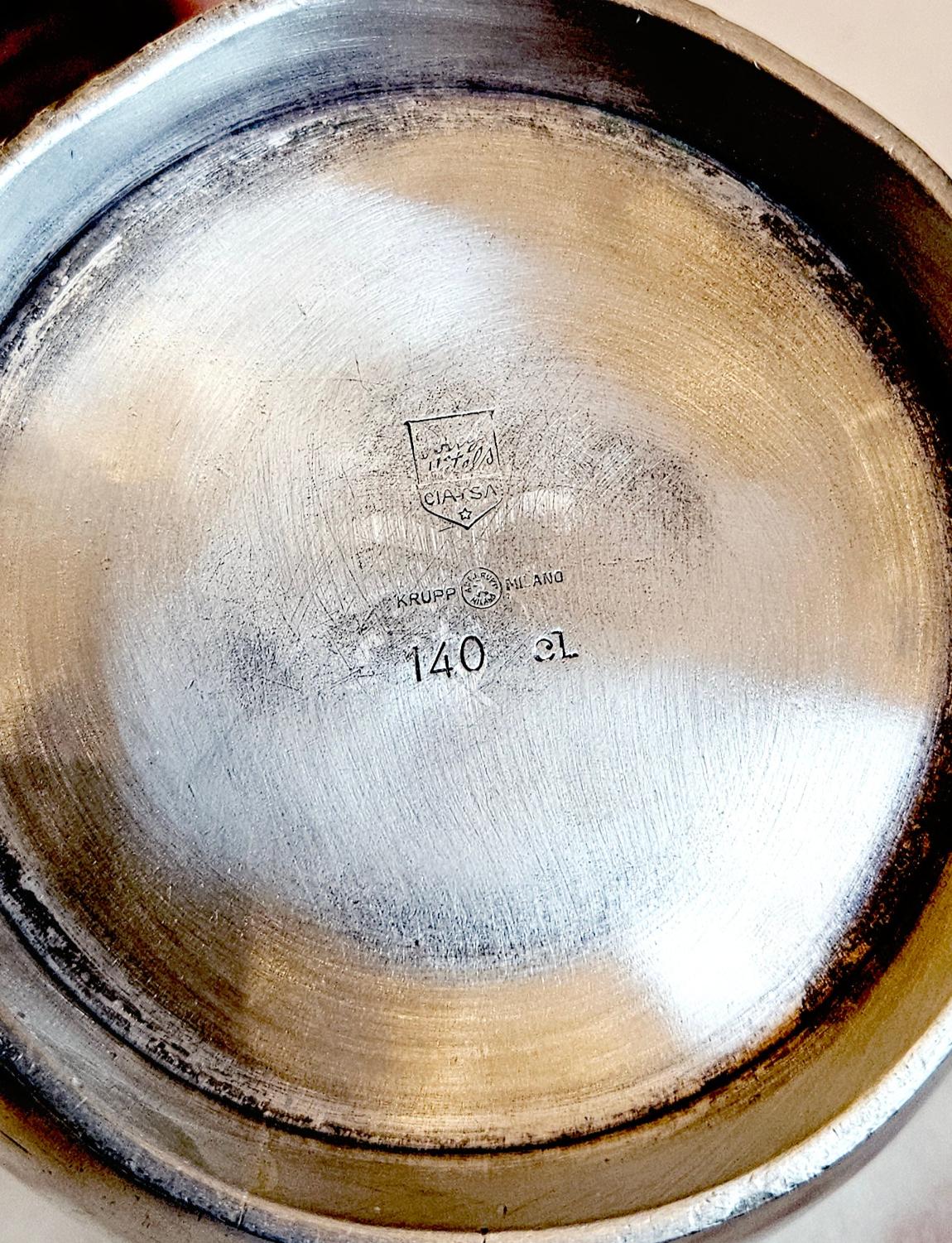 Bol en argent Gio Ponti pour Krupp Milano des années 1960 Bon état à Florence, Tuscany