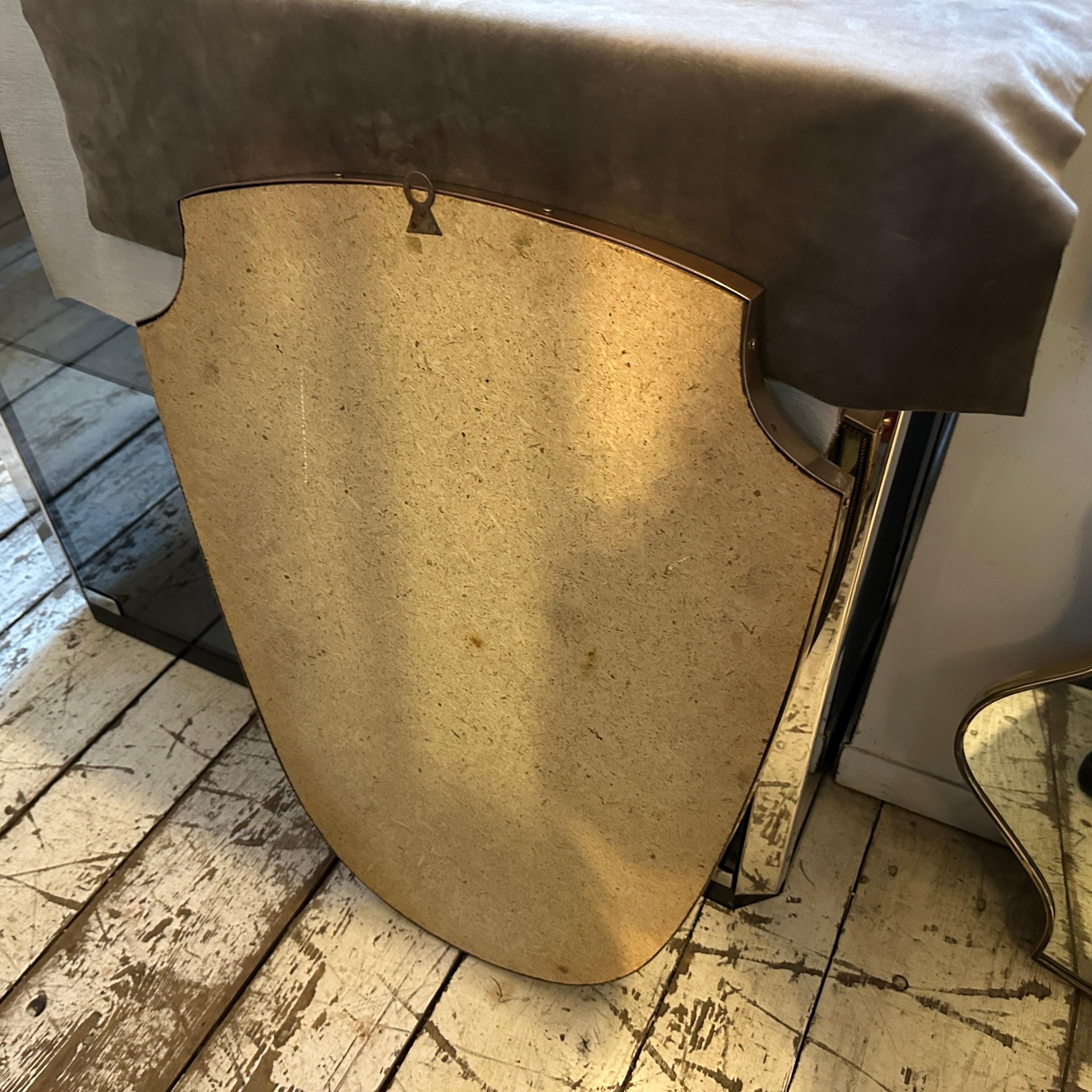 Italienischer Schilfrohr-Wandspiegel im Gio Ponti-Stil aus Messing, Mid-Century Modern, 1960er Jahre im Zustand „Gut“ im Angebot in Aci Castello, IT