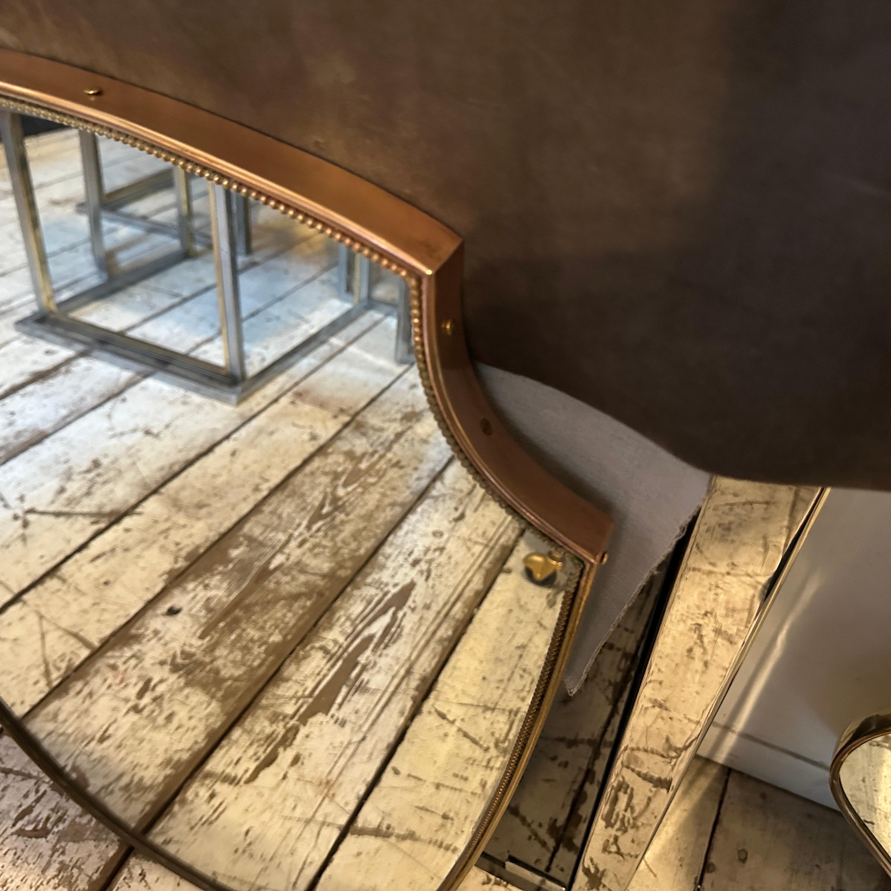 Italienischer Schilfrohr-Wandspiegel im Gio Ponti-Stil aus Messing, Mid-Century Modern, 1960er Jahre im Angebot 1