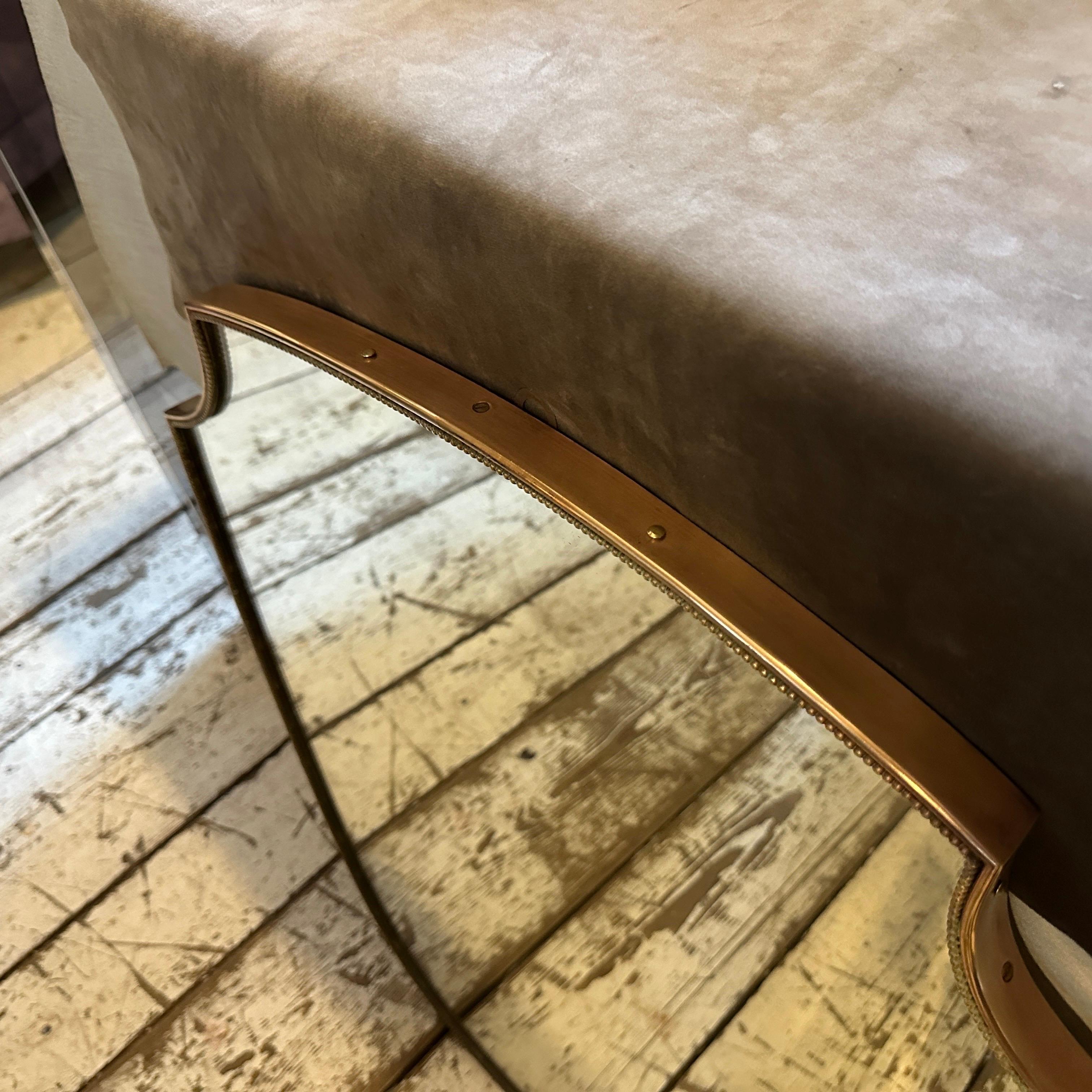 Italienischer Schilfrohr-Wandspiegel im Gio Ponti-Stil aus Messing, Mid-Century Modern, 1960er Jahre im Angebot 3