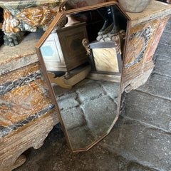 Specchio da parete italiano ottagonale in ottone in stile Mid-Century Modern di Gio Ponti degli anni '60