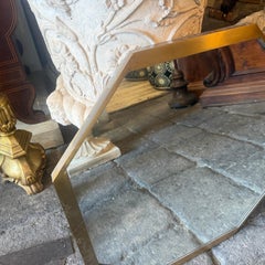 1960s Gio Ponti Style Mid-Century Modern Brass Octagonal Wall Mirror