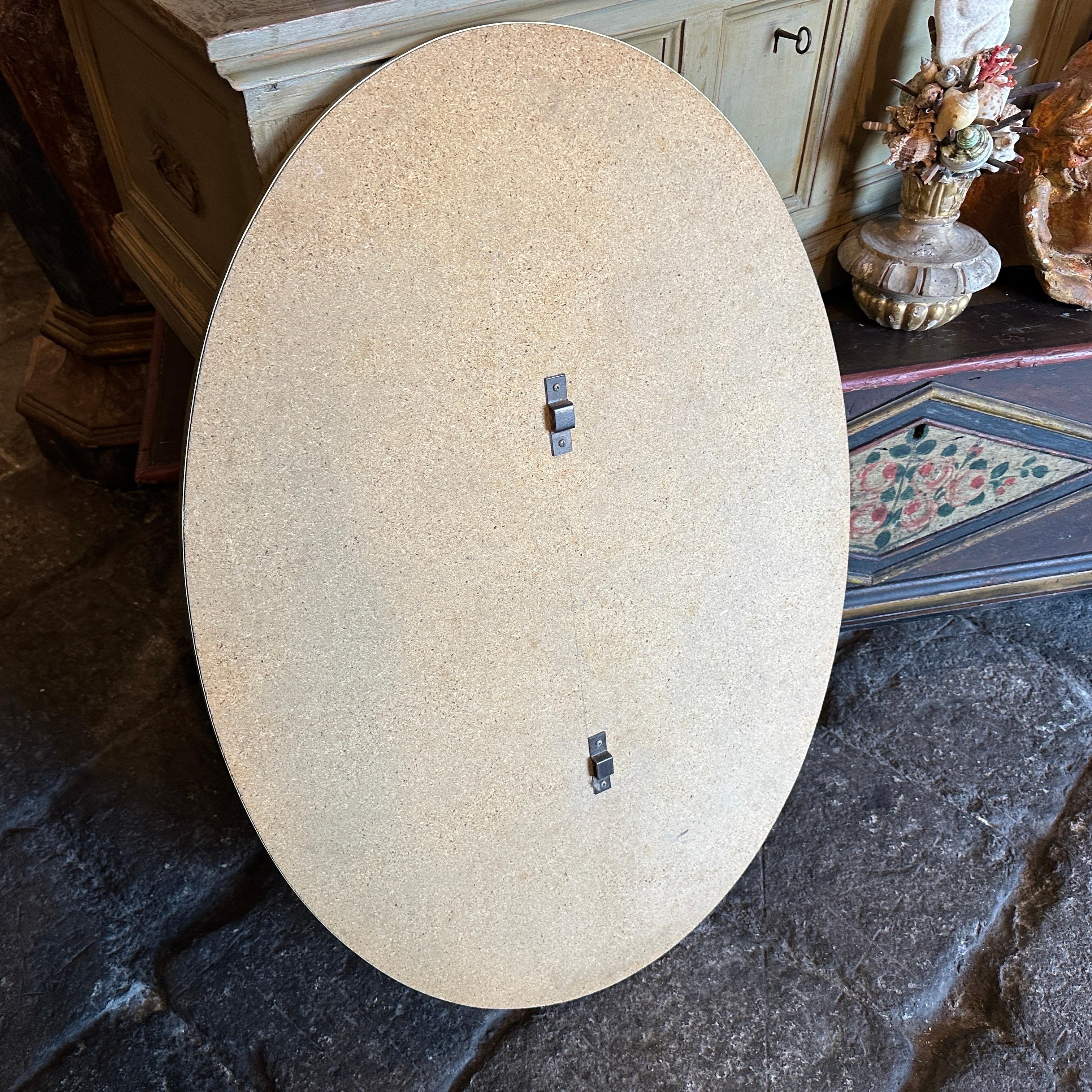 Miroir mural italien ovale en laiton, style Gio Ponti, mi-siècle moderne, années 1960 en vente 3