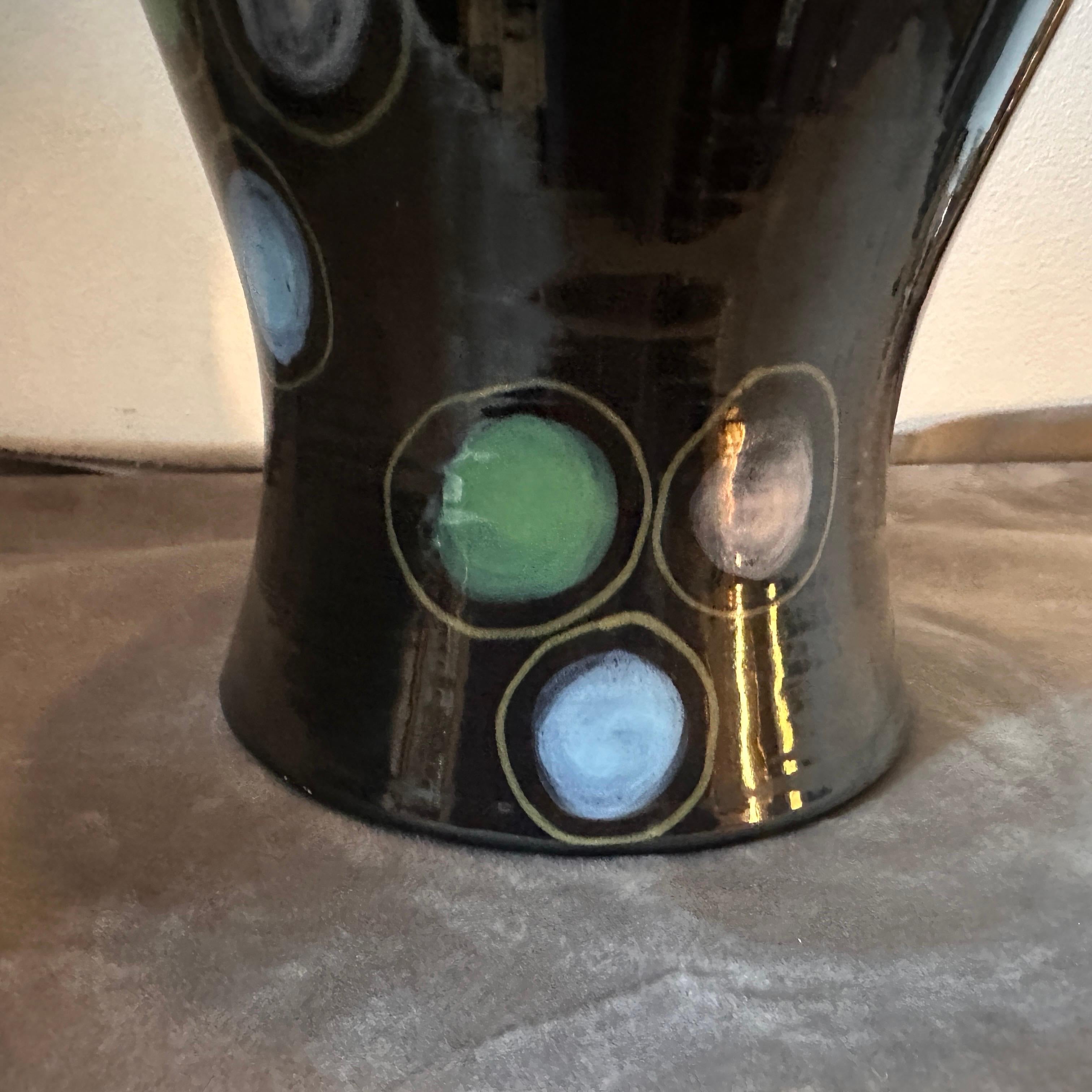 Vase en céramique peint à la main, style Gio Ponti, mi-siècle moderne, années 1960 en vente 2