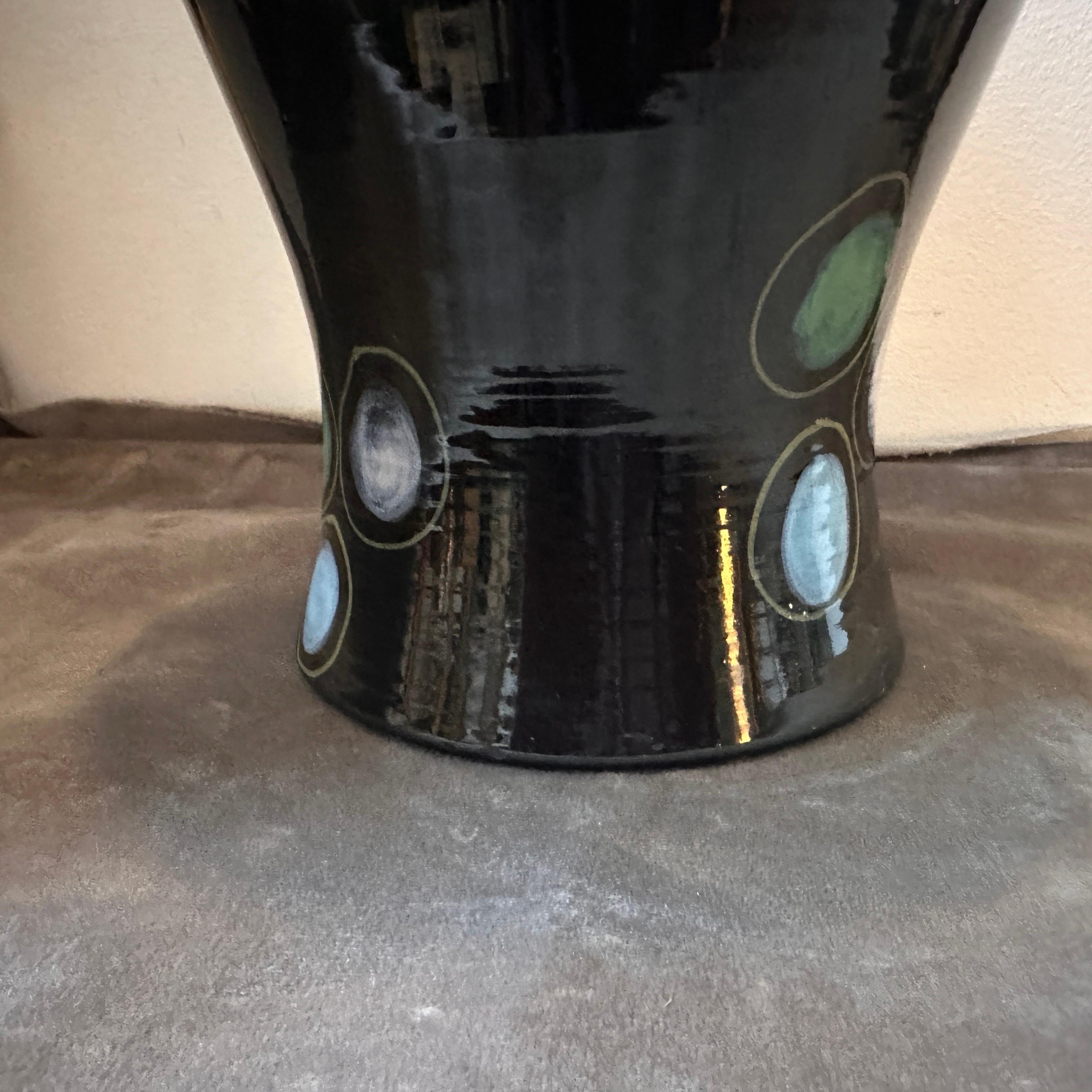 Mid-Century Modern Vase en céramique peint à la main, style Gio Ponti, mi-siècle moderne, années 1960 en vente