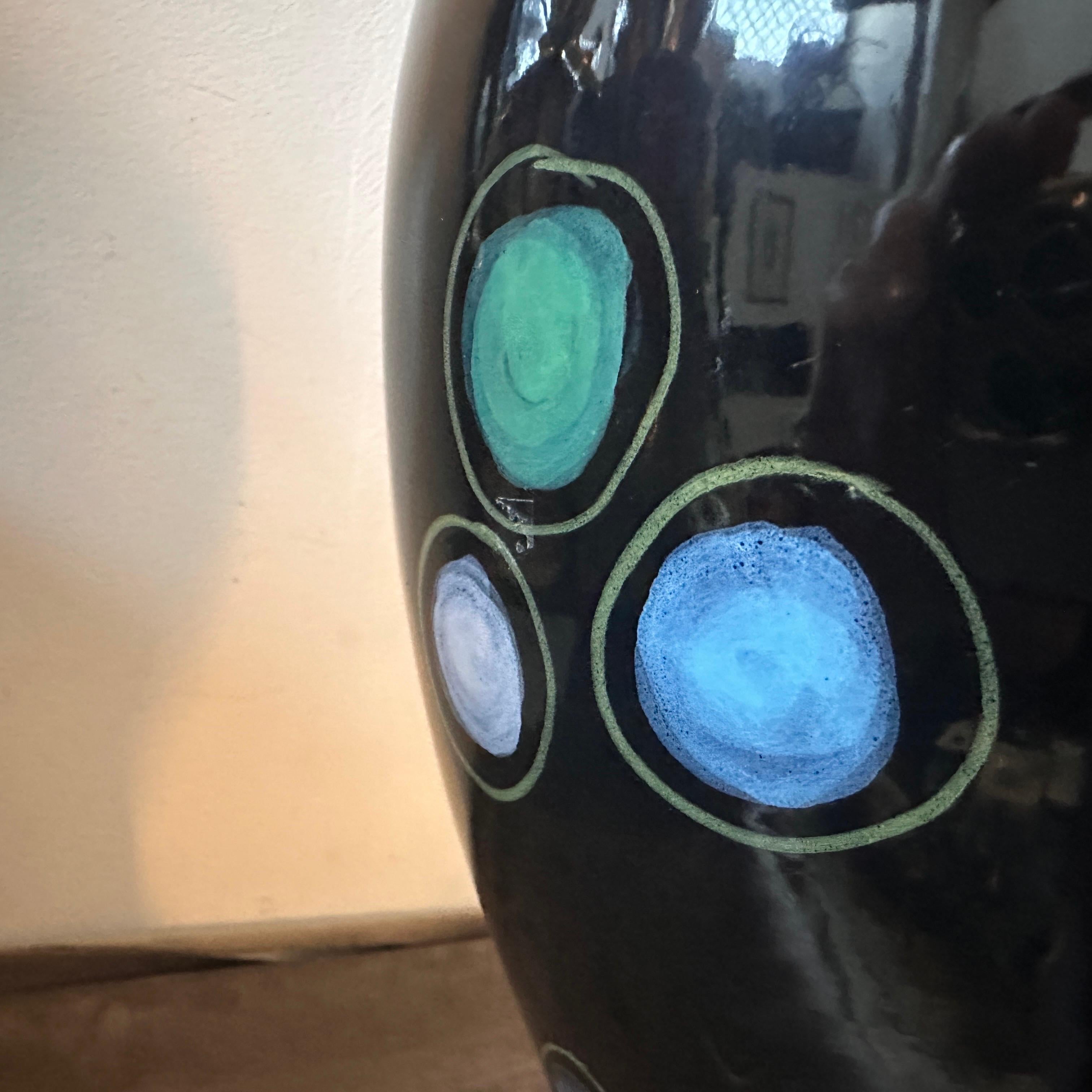 italien Vase en céramique peint à la main, style Gio Ponti, mi-siècle moderne, années 1960 en vente
