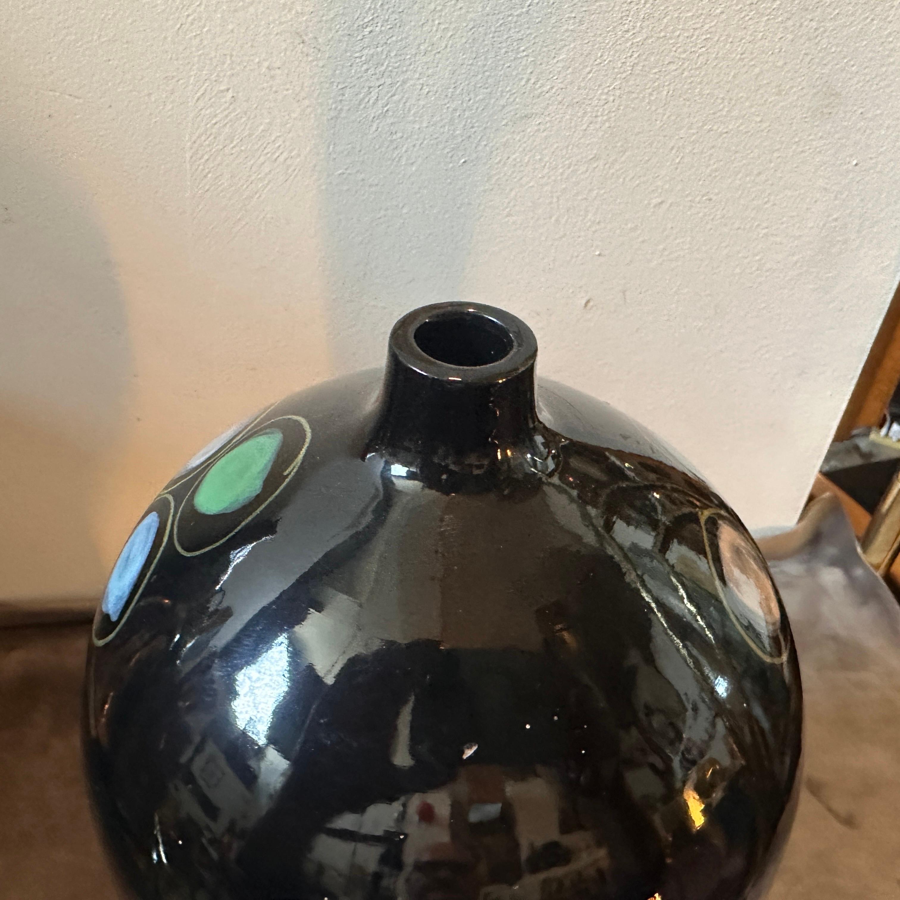 20ième siècle Vase en céramique peint à la main, style Gio Ponti, mi-siècle moderne, années 1960 en vente