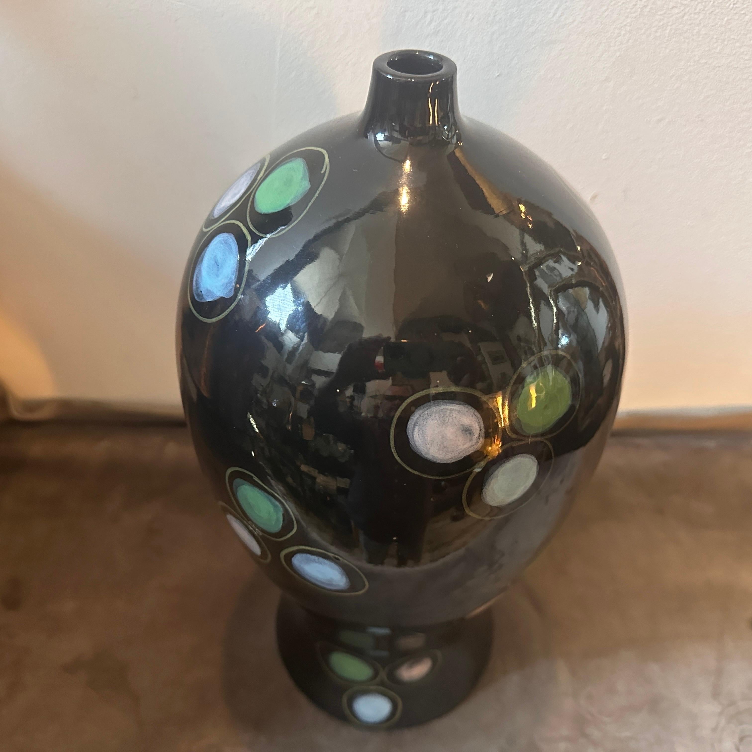 Vase en céramique peint à la main, style Gio Ponti, mi-siècle moderne, années 1960 en vente 1