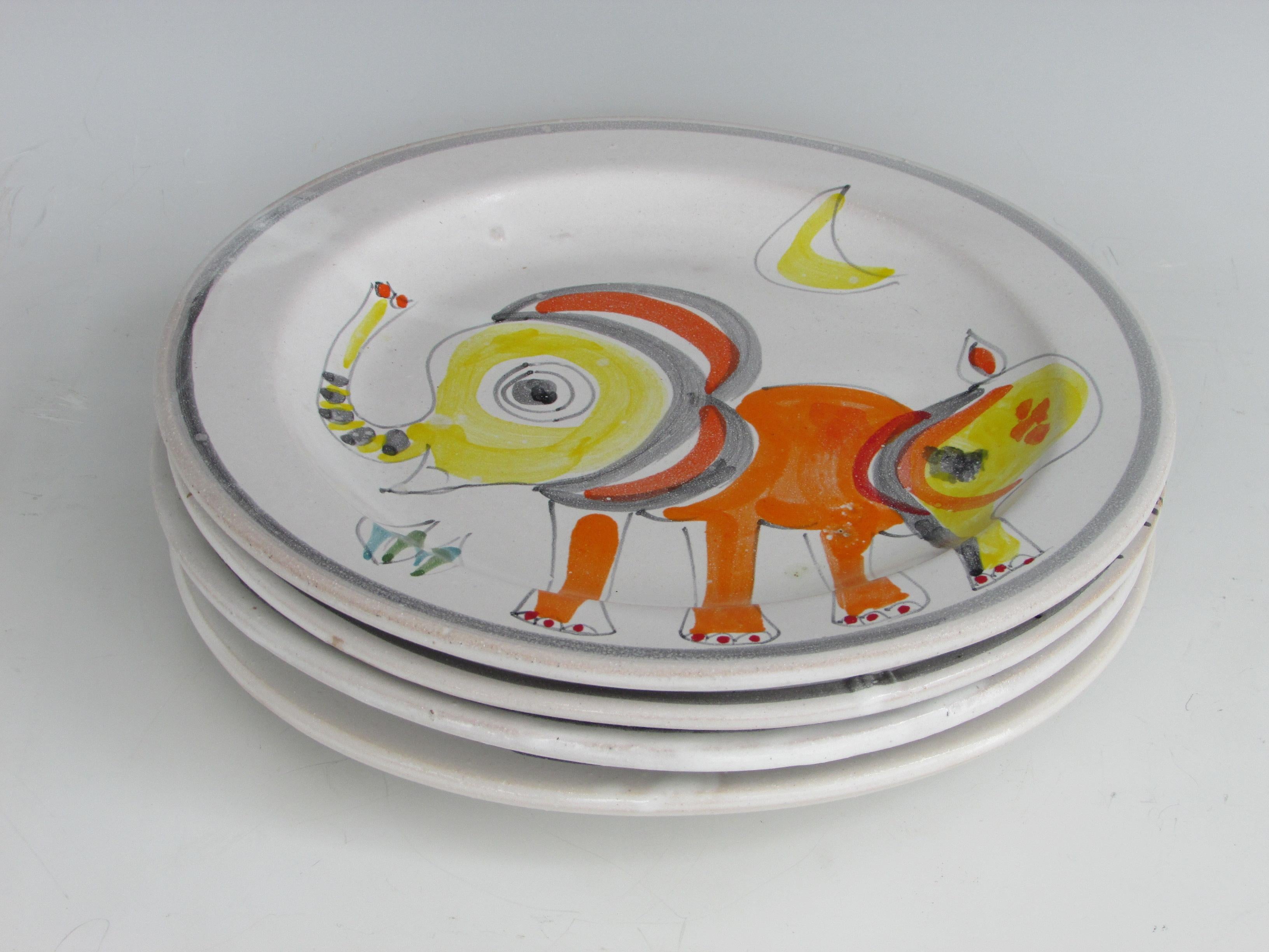 1960s Giovanni Desimone Italian Pottery Plate Set of 4 9