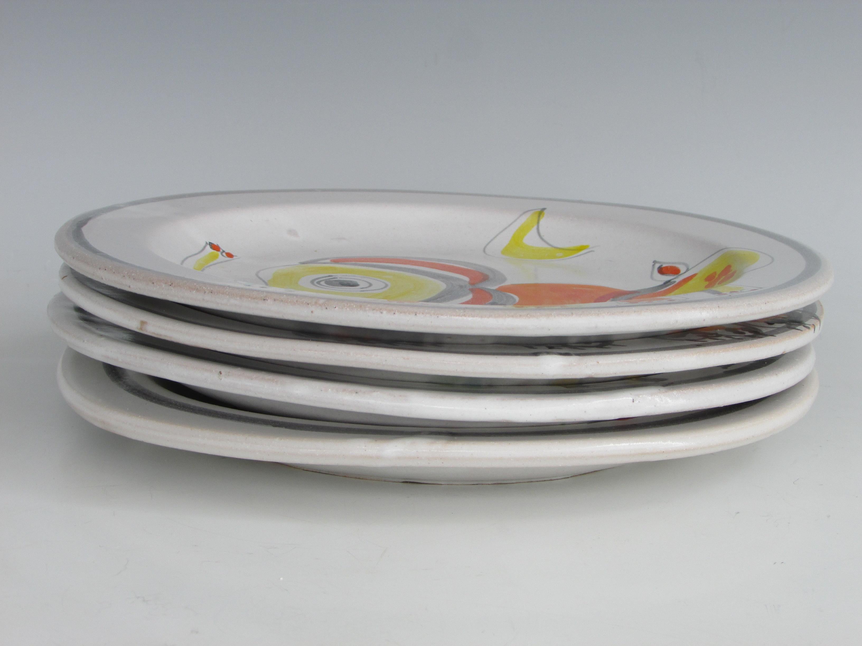 1960s Giovanni Desimone Italian Pottery Plate Set of 4 12