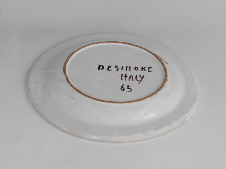 20th Century 1960s Giovanni Desimone Italian Pottery Plate Set of 4