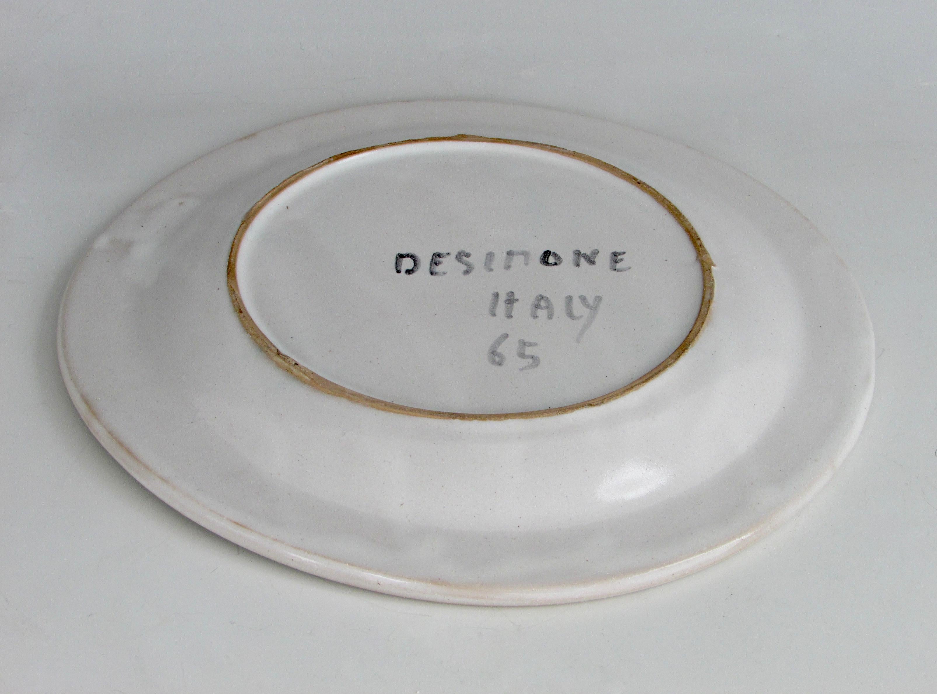 1960s Giovanni Desimone Italian Pottery Plate Set of 4 3