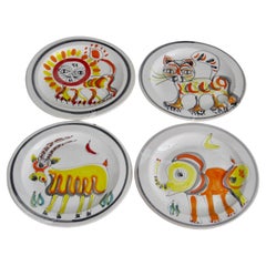 Retro 1960s Giovanni Desimone Italian Pottery Plate Set of 4