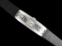 1960's Girard Perregaux Vintage Ladies 14K White Gold & Enamel Watch - Mint