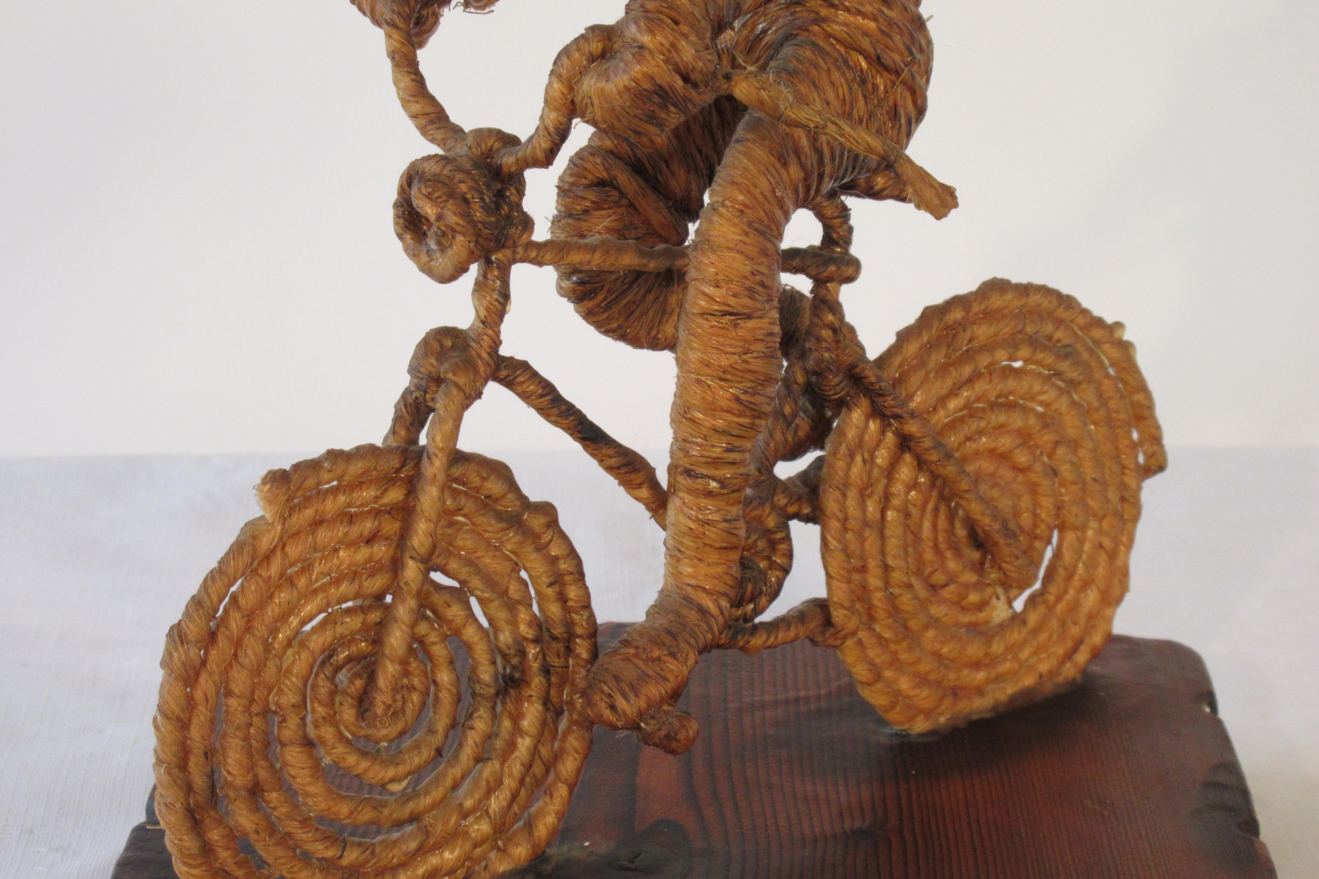 1960s Girl on Bike Rope Sculpture 6