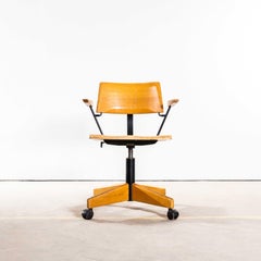1960's Giroflex Angular Swivel Desk Chair With Metal Rod Arms