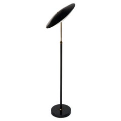 1960s Giuseppe Ostuni Italian Black Metal Floor Lamp