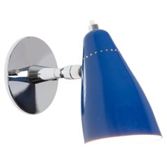 1960s Giuseppe Ostuni Model #101 Blue Articulating Sconce for O-Luce