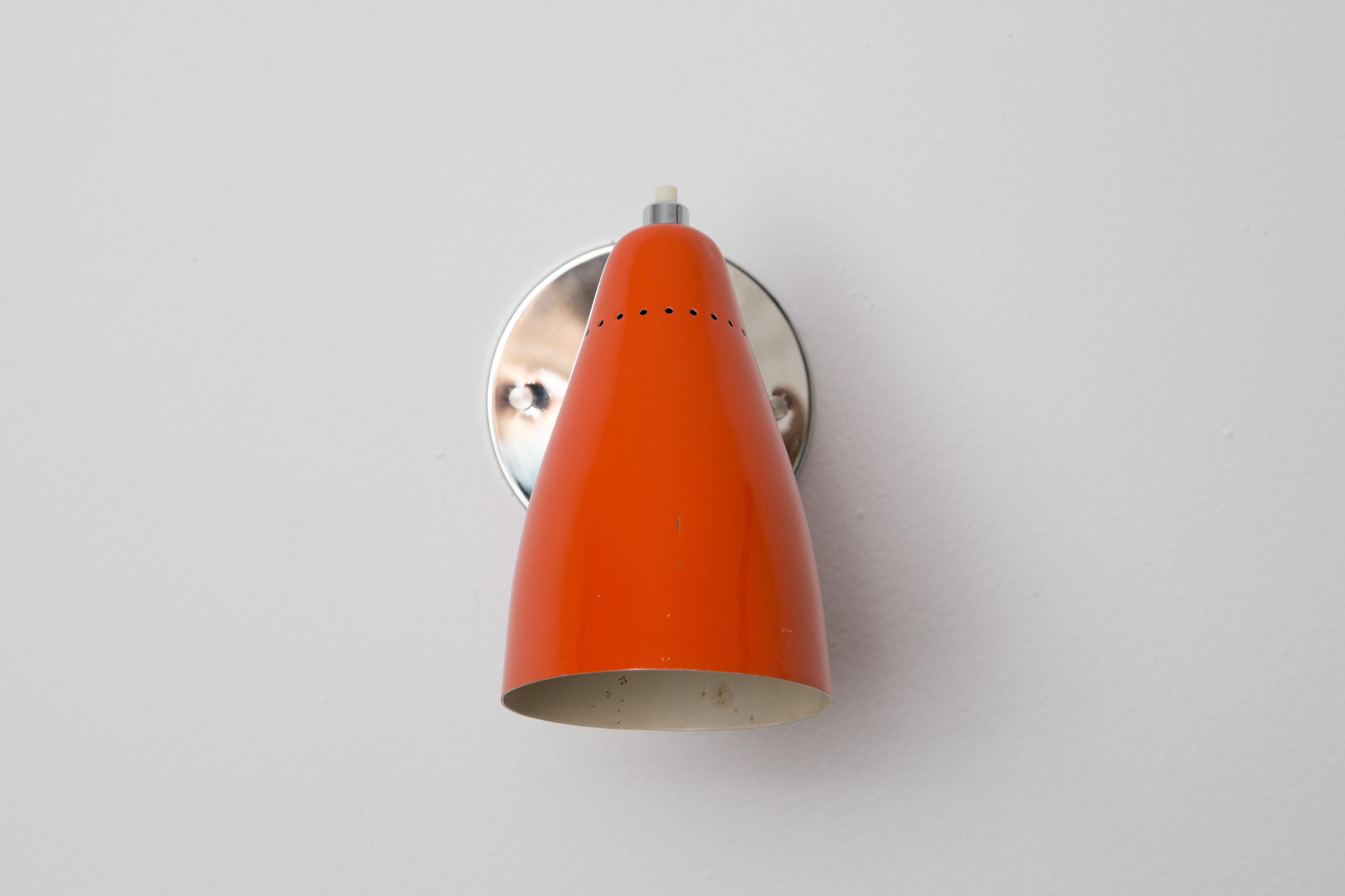 1960s Giuseppe Ostuni Model #101 Orange Articulating Sconce for O-Luce 4