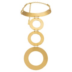 Givenchy - Collier ras du cou cercle sculptural en or, années 1960