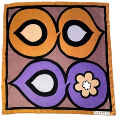 1960s Givenchy Silk Printed Scarf