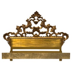 1960s Glamorous Rococo Style Italian Gold Gilt Wood King / Queen Headboard